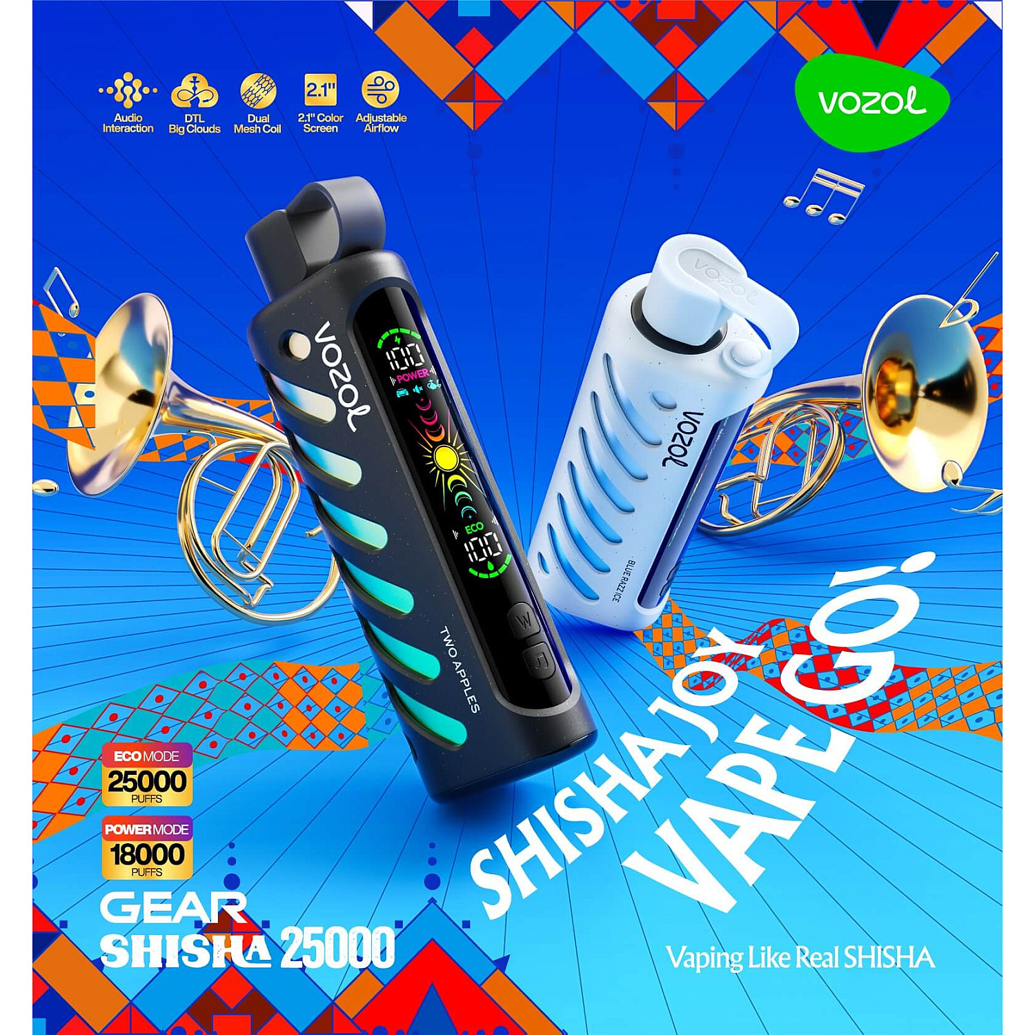Vozol - Shisha 25000 Puff Tek Kullanımlık Elektronik Sigara - En Uygun Fiyatlı Orijinal Ürün
