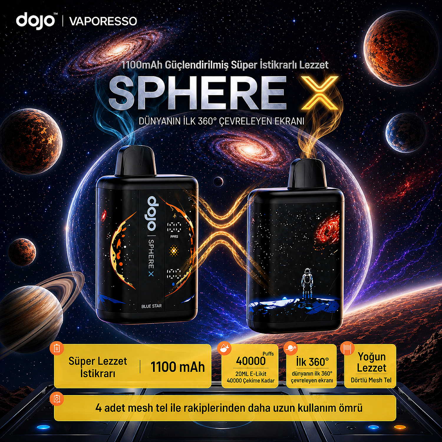 Vaporesso - Dojo Sphere X 40000 Puff Tek Kullanımlık Elektronik Sigara