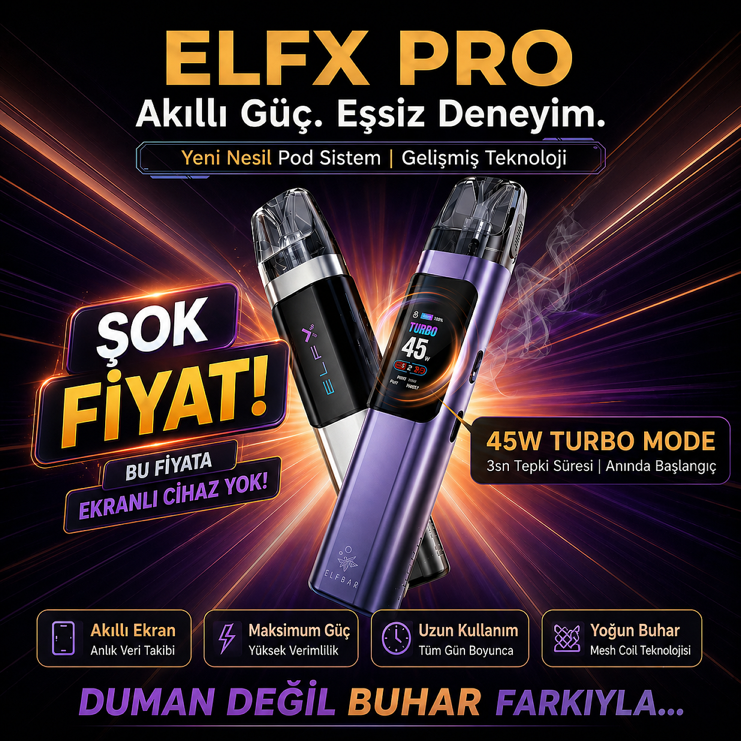 Elf Bar - ELFX PRO Pod Mod 1200 Mah Elektronik Sigara