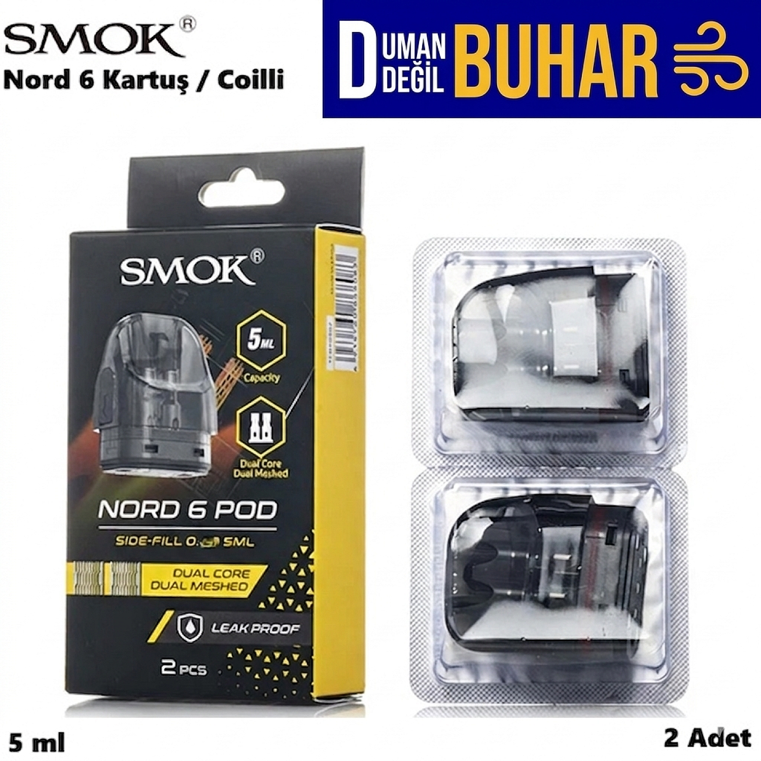 Smok - Nord 6 Dolu Kartuş (2'li Paket)