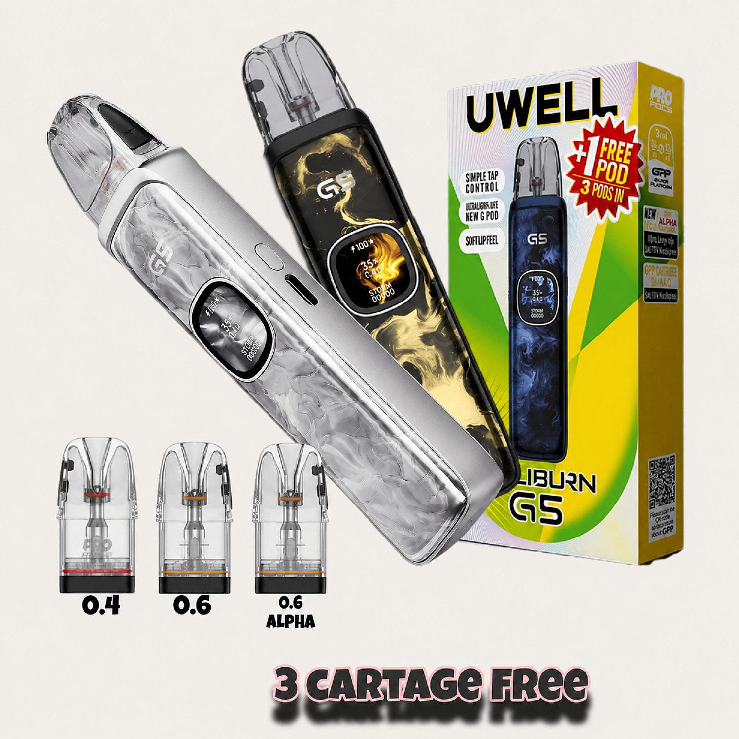 Uwell - Caliburn G5 Pod Mod Elektronik Sigara (3 Kartuşlu Paket)
