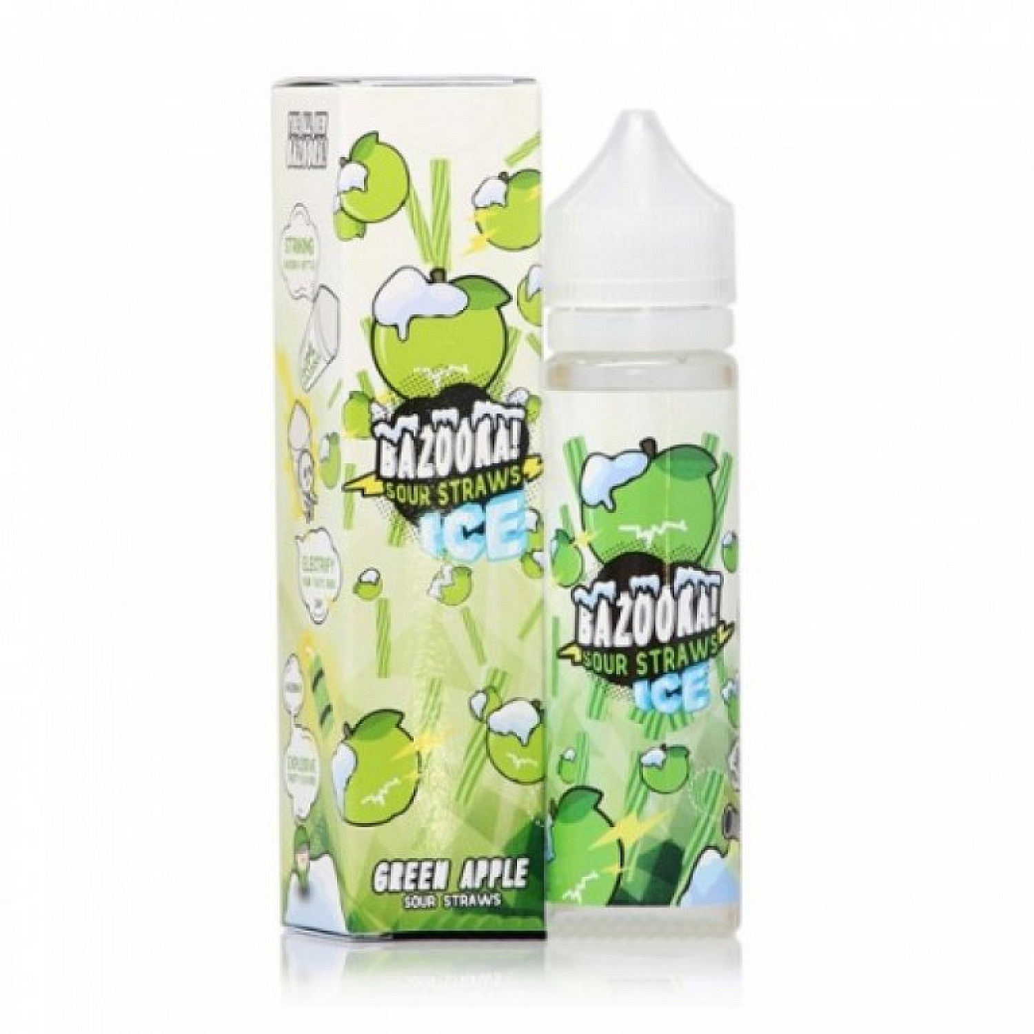 Bazooka - Sour Straws Ice Green Apple 60 ml Premium Likit