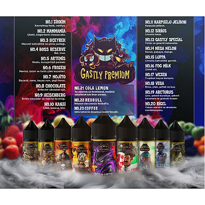 (Salt) 100 Adet 30 ml Gastly Premium Toptan Likit