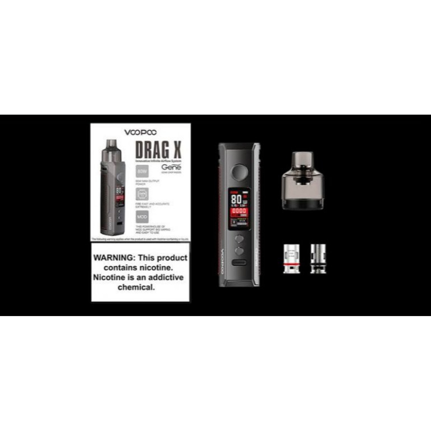 Voopoo - Drag X 80 W Pod Mod Elektronik Sigara Kit - En Uygun Fiyatlı Orijinal Ürün