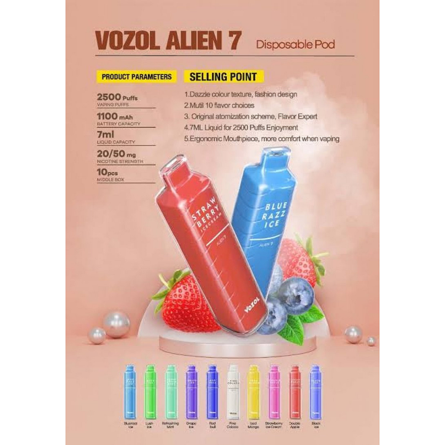 Vozol Alien 7 2500 Puff Tek Kullanımlık Elektronik Sigara - En Uygun Fiyatlı Orijinal Ürün