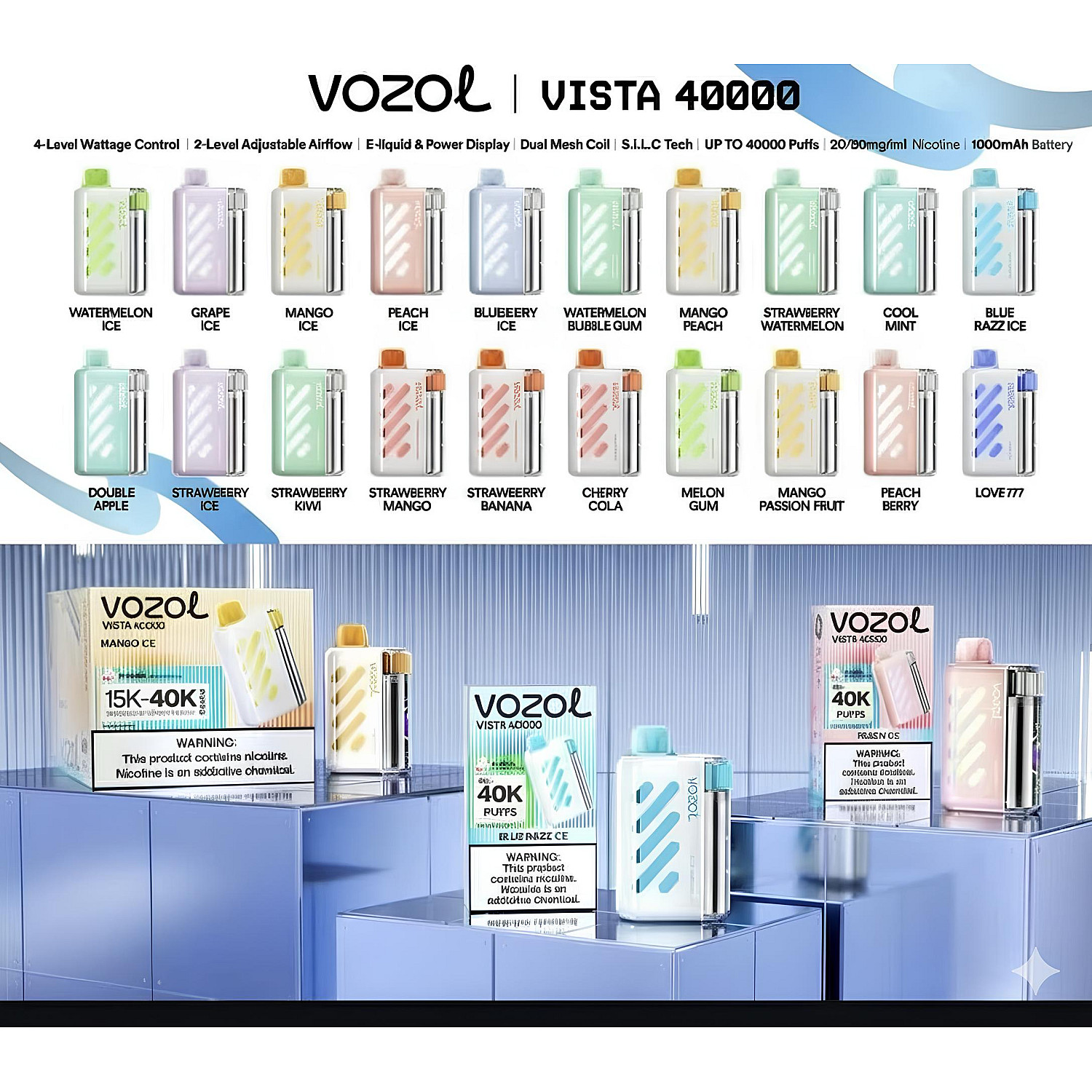 Vozol - Vista 40000 Tek Kullanımlık Elektronik Sigara - En Uygun Fiyatlı Orijinal Ürün